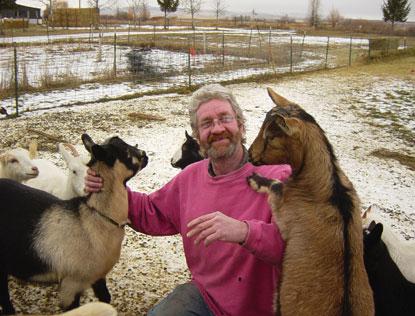 man with goats